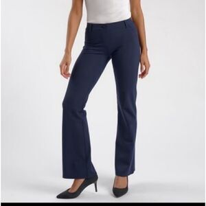 Betabrand Dress Pant Yoga Pant Bootcut Navy Blue Medium Petite Short